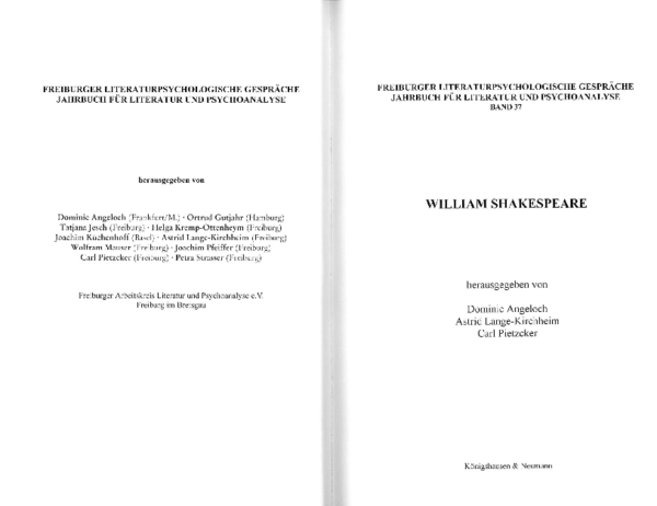 (PDF) Bronfen, Elisabeth. Shakespeare seriell gedacht: Erinnern ...