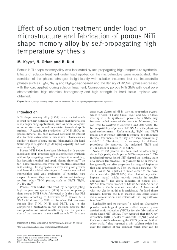 (PDF) Effect of solution treatment under load on microstructure and ...