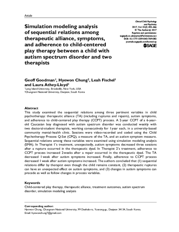 (PDF) Simulation modeling analysis of sequential relations among ...