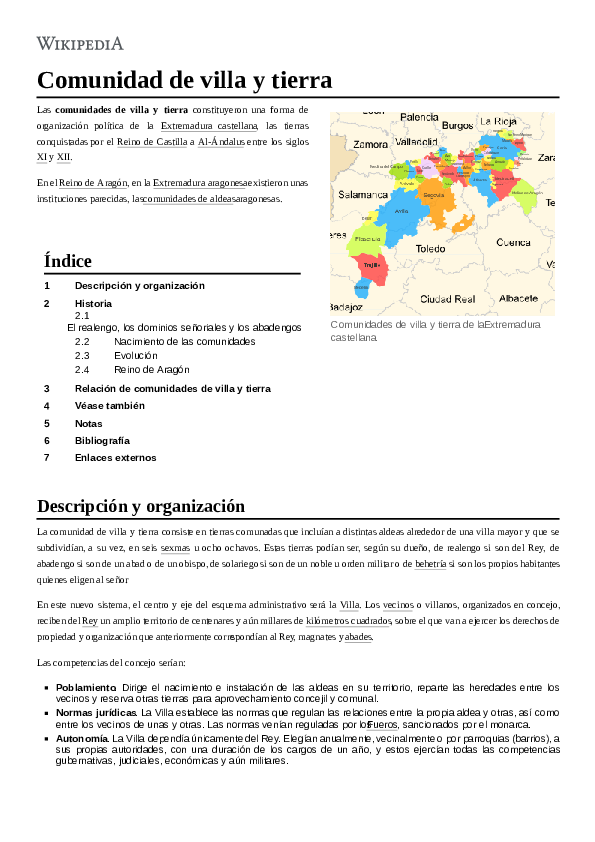 (PDF) Comunidad de villa y tierra
