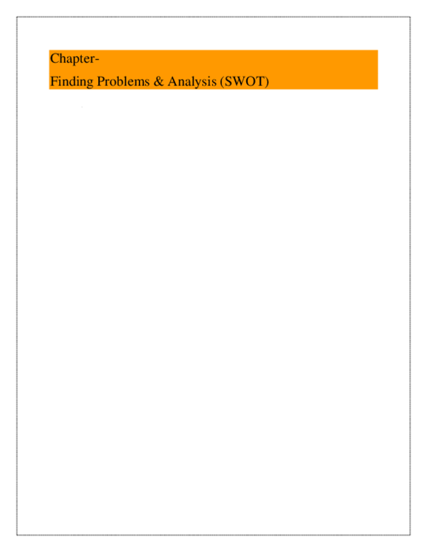 (DOC) Chapter- Finding Problems & Analysis (SWOT