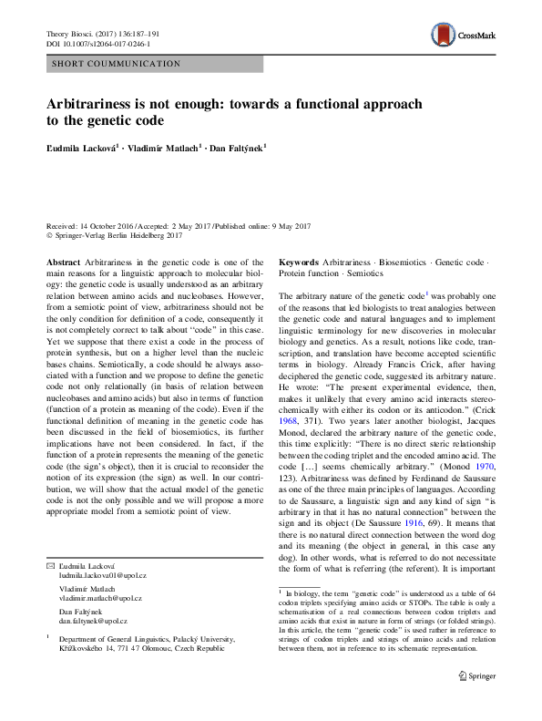 (PDF) Arbitrariness is not enough: towards a functional approach to the ...