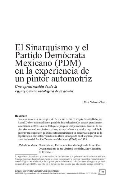 (PDF) El Sinarquismo y el Partido Demócrata Mexicano (PDM) en la