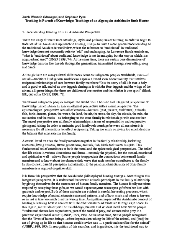 (PDF) Jacob Wawatie (Mowegan) and Stephanie Pyne Tracking in Pursuit of ...