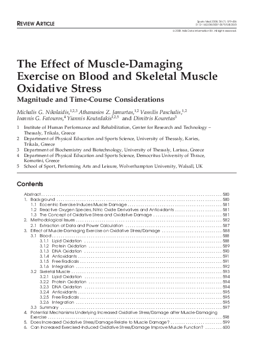 (PDF) The Effect of Muscle-Damaging Exercise on Blood and Skeletal ...