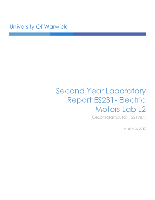 (PDF) Electric Motors Lab Cezar Talambuta Academia.edu