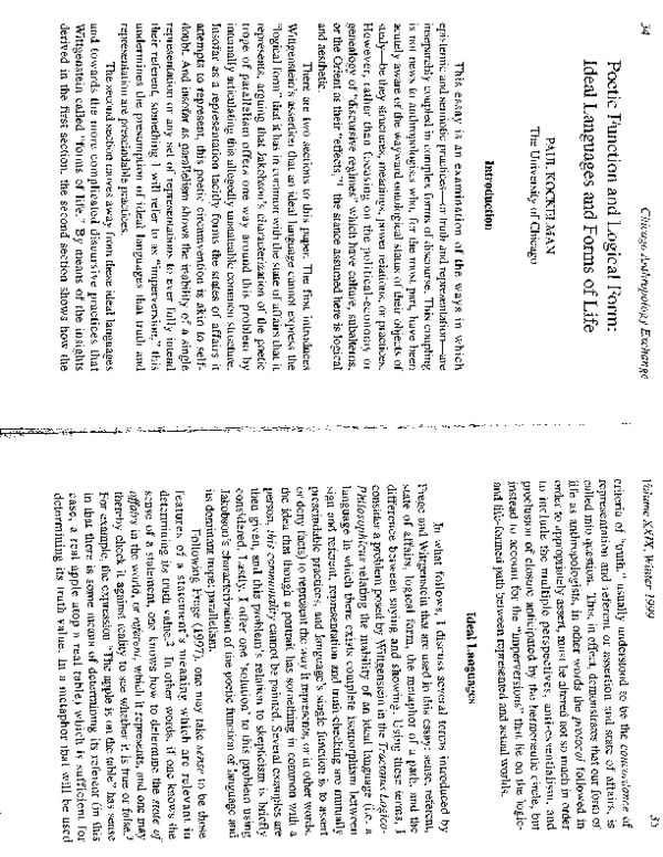 (PDF) Poetic Function and Logical Form, Ideal Languages and Forms of Life