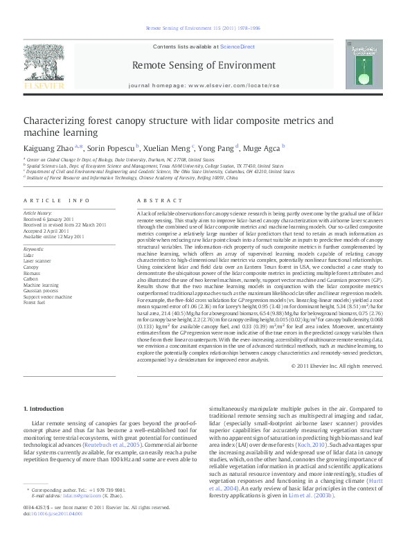 (PDF) Characterizing forest canopy structure with lidar composite ...