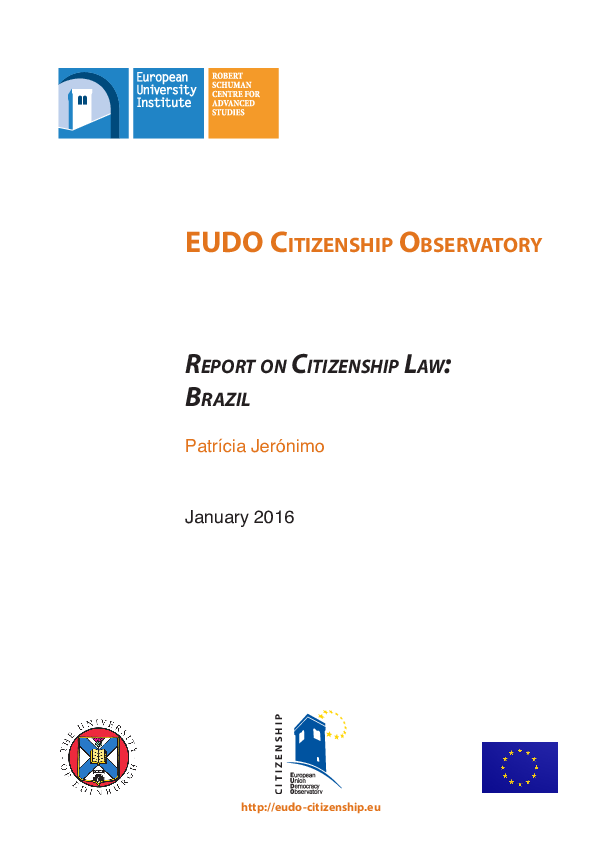 (PDF) EUDO CITIZENSHIP OBSERVATORY REPORT ON CITIZENSHIP LAW: BRAZIL