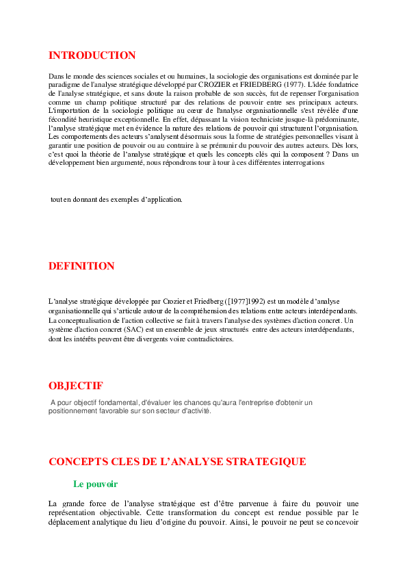 (DOC) Analyse stratégique