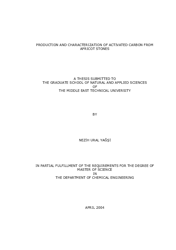 (PDF) PRODUCTION AND CHARACTERIZATION OF ACTIVATED CARBON FROM APRICOT ...