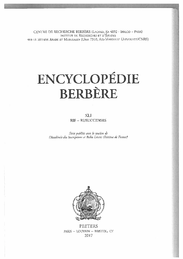 (PDF) Rif: la langue (rifain, tarifit)