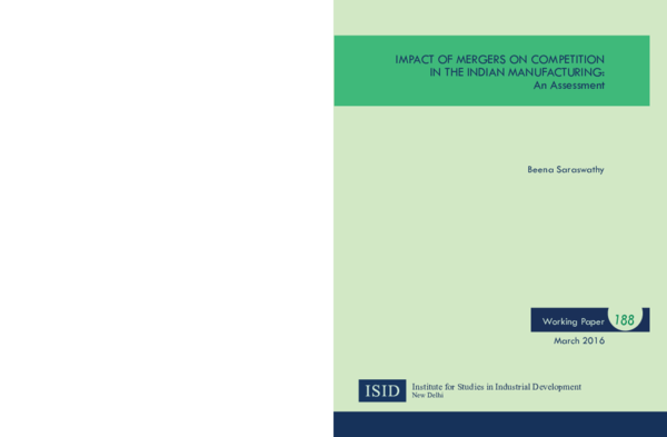 (PDF) IMPACT OF MERGERS ON COMPETITION IN THE INDIAN MANUFACTURING: An ...