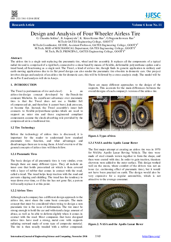(PDF) Design and Analysis of Four Wheeler Airless Tire chndra sekhar