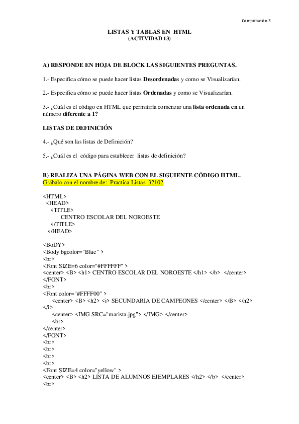 (DOC) LISTAS Y TABLAS EN HTML beatriz padilla Academia.edu