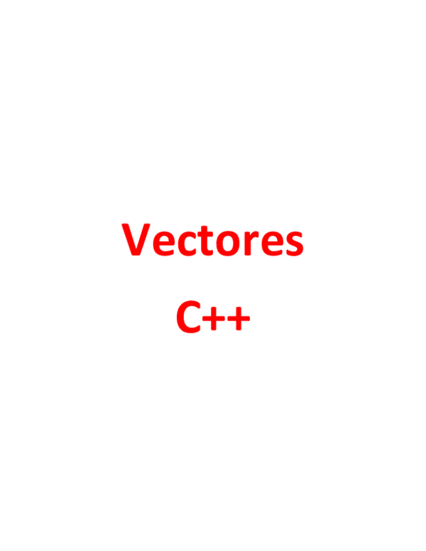 (PDF) C++ VECTORES
