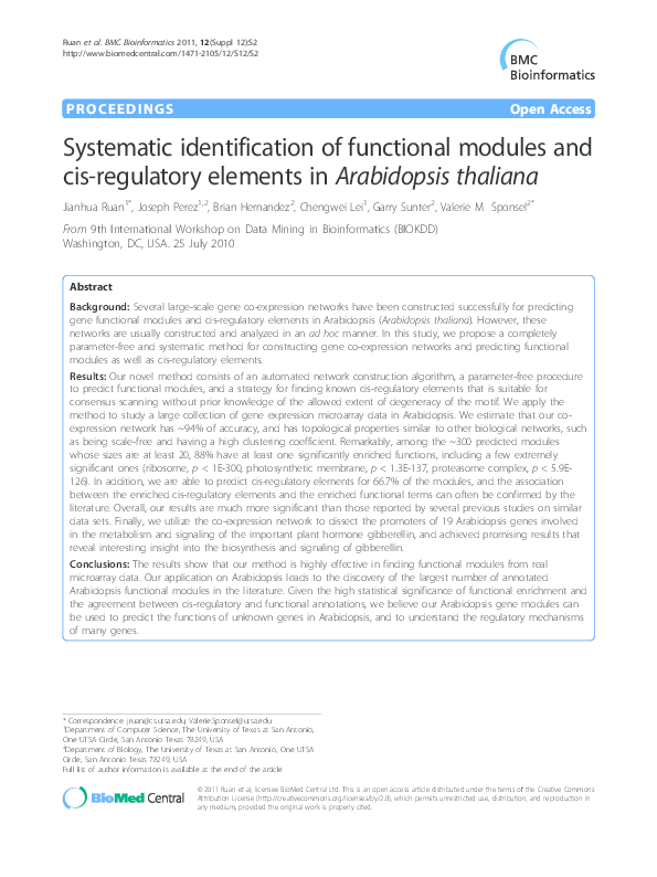 (PDF) Systematic identification of functional modules and cis ...