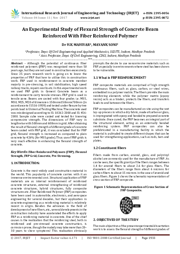 (PDF) An Experimental Study of Flexural Strength of Concrete Beam ...