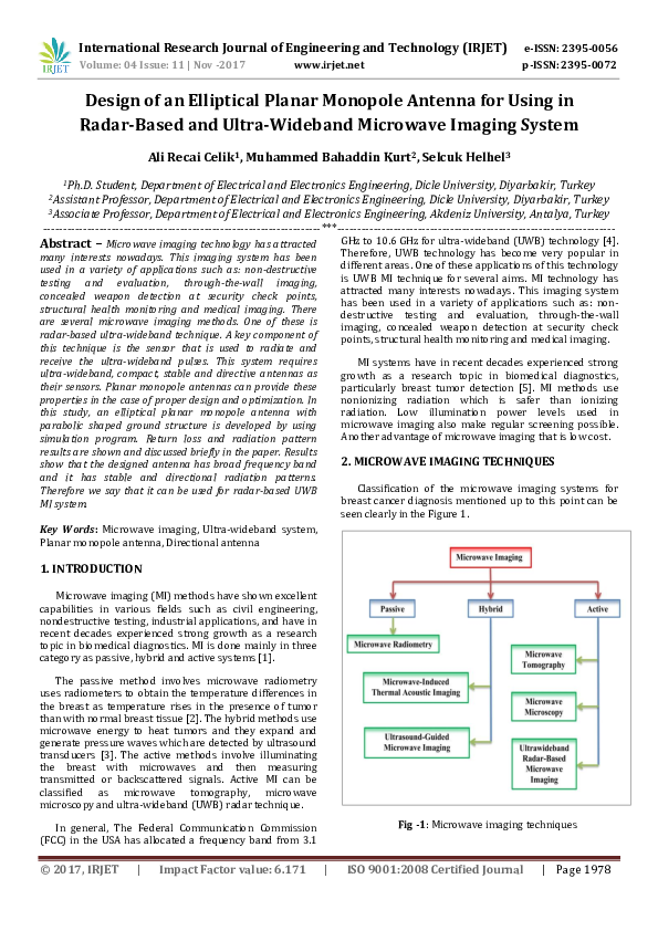 (PDF) Design of an Elliptical Planar Monopole Antenna for Using in ...