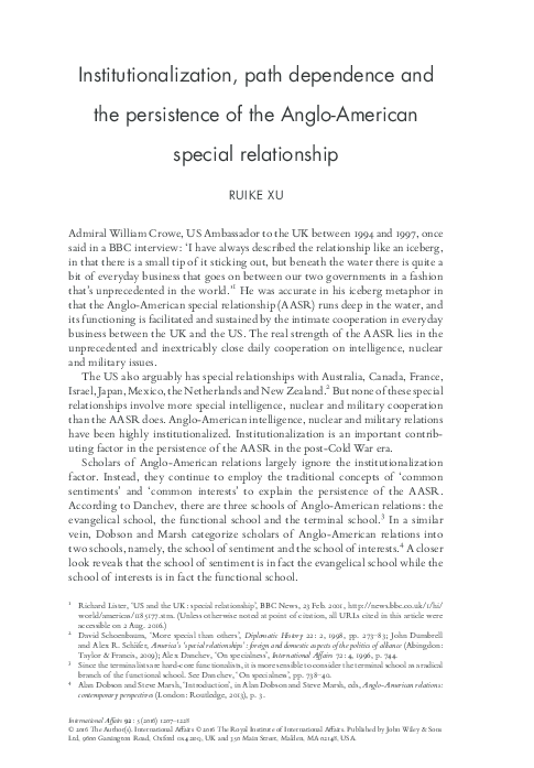 (PDF) Institutionalization, path dependence and the persistence of the ...
