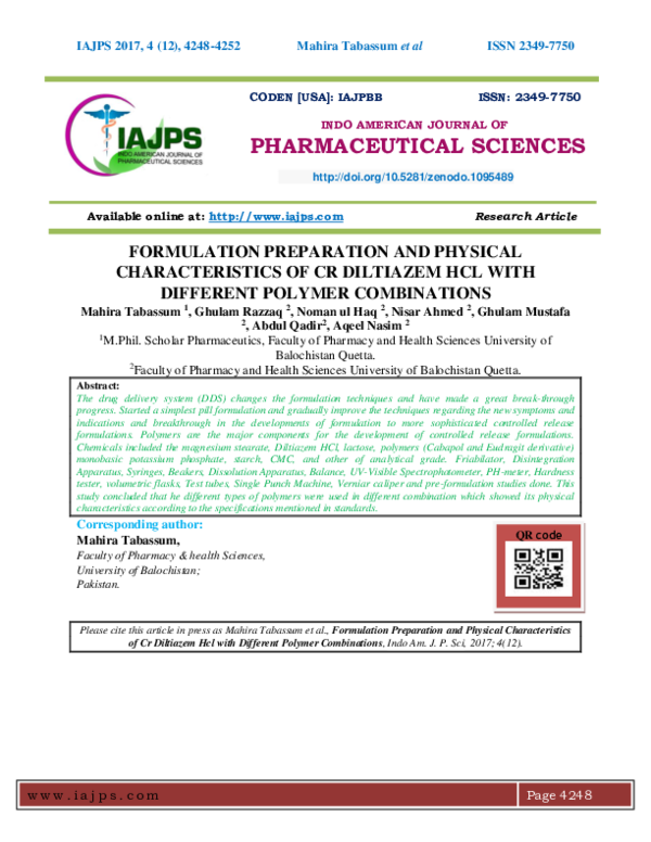 (PDF) FORMULATION PREPARATION AND PHYSICAL CHARACTERISTICS OF CR ...