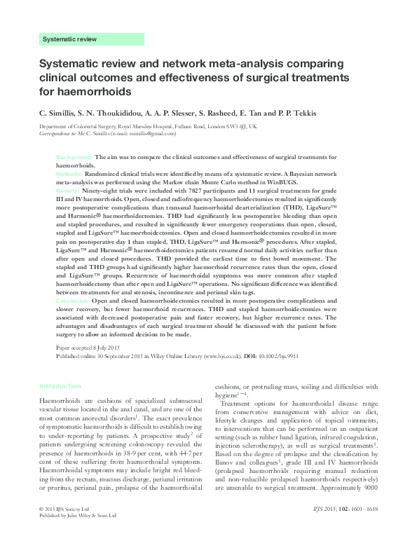 (PDF) Phlebotonics for haemorrhoids | Muhammed Yassin - Academia.edu
