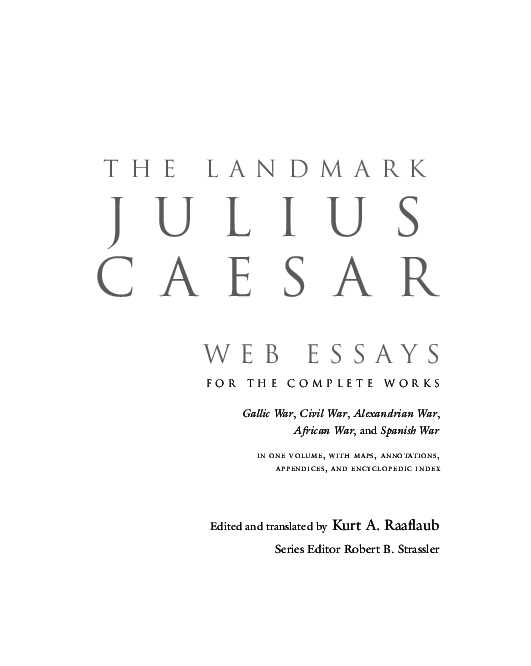 Pdf The Landmark Julius Caesar Five Appendices D B Campbell Academia Edu
