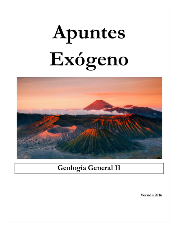 (PDF) Apuntes Exógeno Geología General II