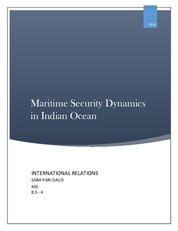 (DOC) Maritime Security Dynamics in Indian Ocean