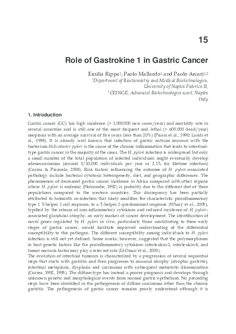 (PDF) Role of Gastrokine 1 in Gastric Cancer