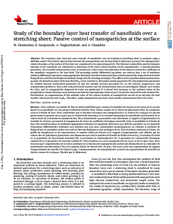 (PDF) Study of the boundary layer heat transfer of nanofluids over a ...