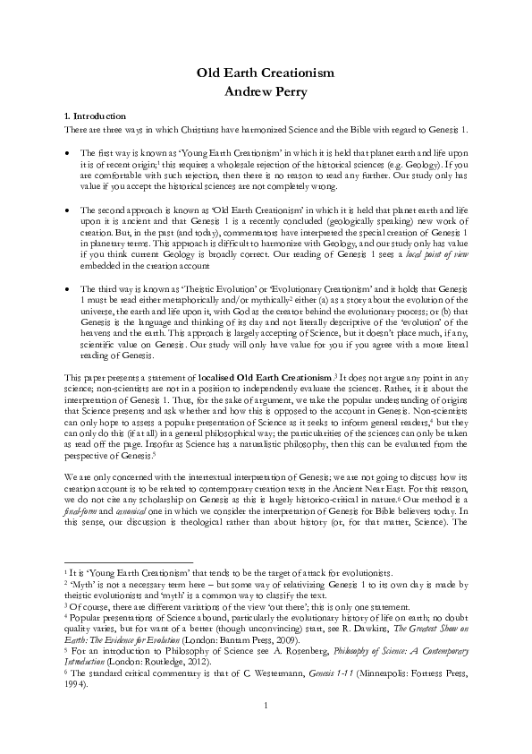 Old Earth Creationism