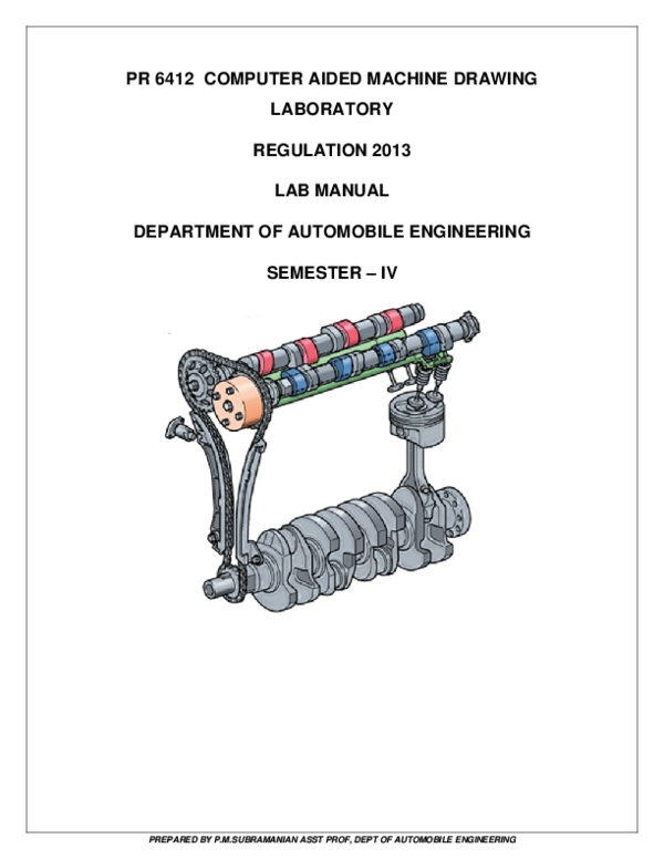 (PDF) PR 6412 COMPUTER AIDED MACHINE DRAWING LABORATORY REGULATION 2013