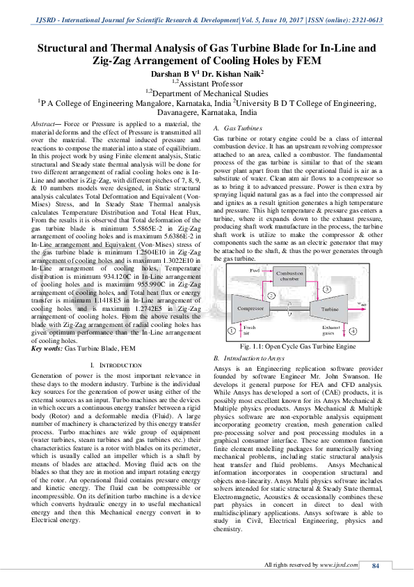 (PDF) Structural and Thermal Analysis of Gas Turbine Blade for In-Line ...