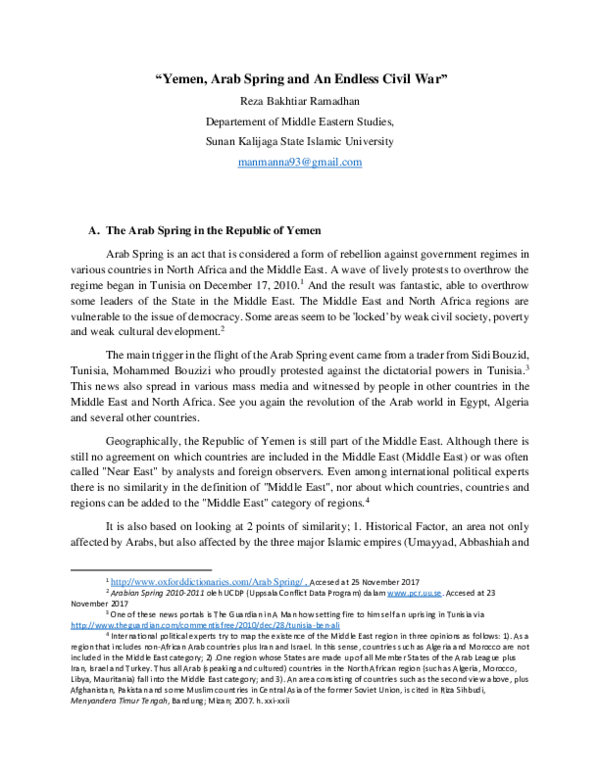 " Yemen, Arab Spring and An Endless Civil War "