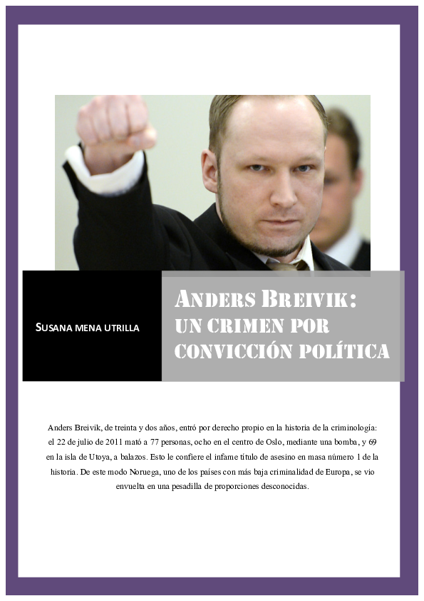 Anders Breivik Research Papers Academia Edu