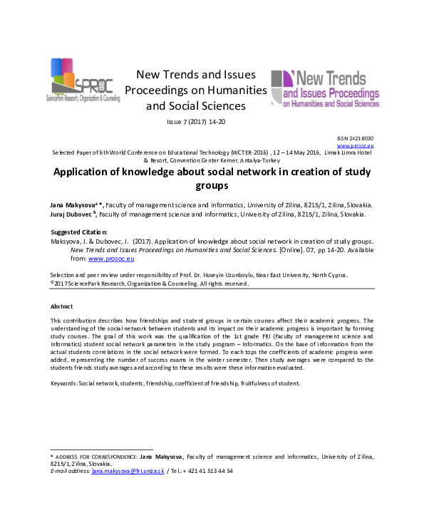 (PDF) Application of knowledge about social network in creation of ...