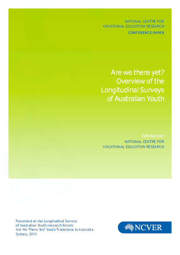 (PDF) Are we there yet? Overview of the Longitudinal Surveys of