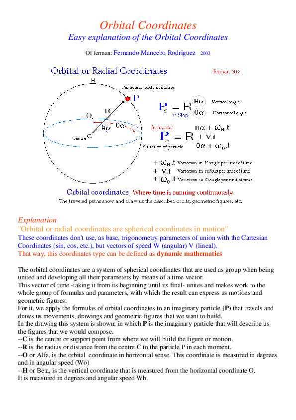(PDF) Orbital Coordinates Easy explanation of the Orbital Coordinates
