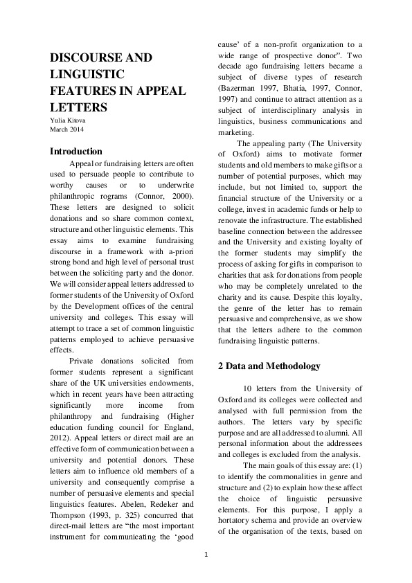 discourse and linguistic features