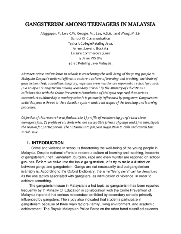 Gangsterism malaysia essay 07 image