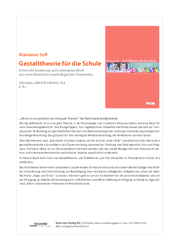 (PDF) Gestalttheorie für die Schule. Unterricht, Erziehung und