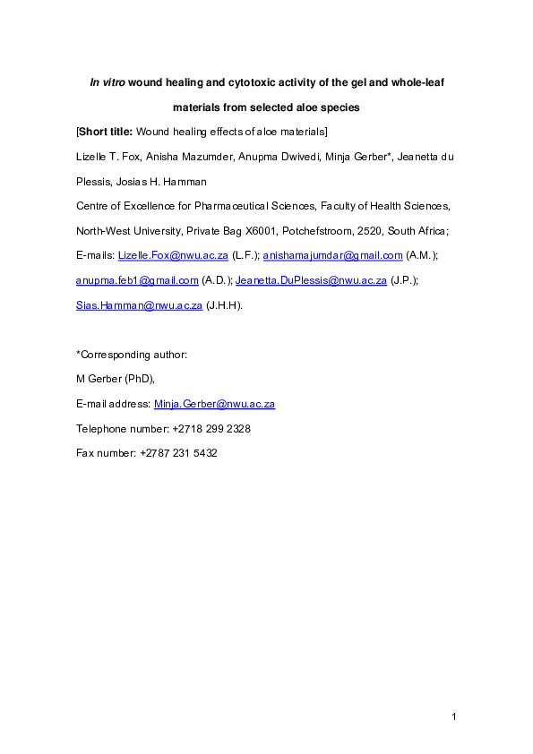 (PDF) In vitro wound healing and cytotoxic activity of the gel and ...