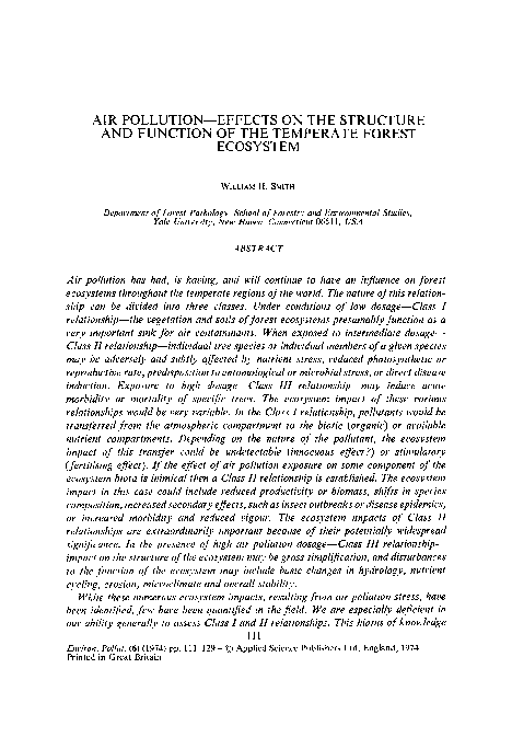 (PDF) AIR POLLUTION--EFFECTS ON THE STRUCTURE AND FUNCTION OF THE ...