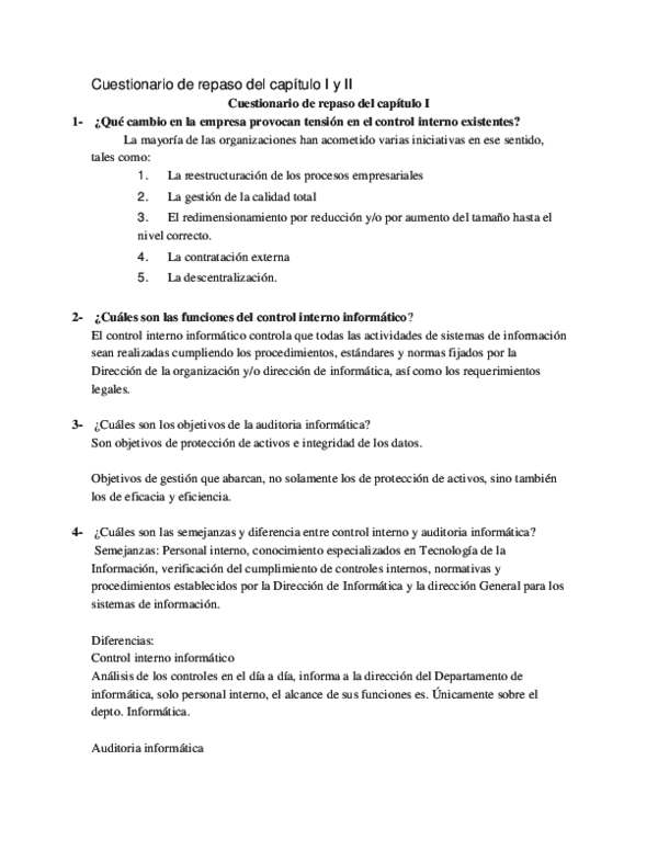 (DOC) Cuestionario de repaso del capítulo I y II