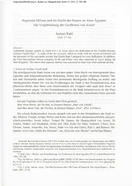 (PDF) Regionale Milieus und die Macht des Staates im Alten Ägypten Die
