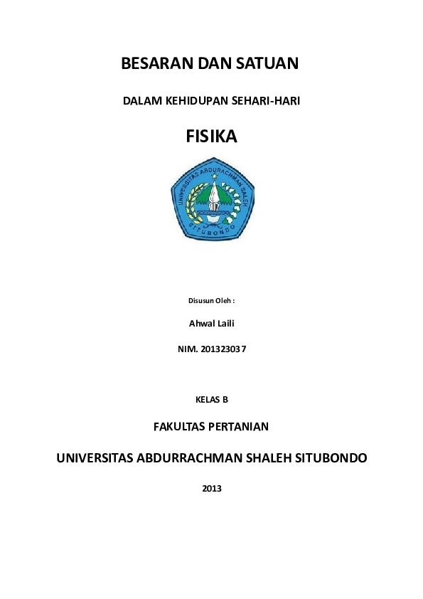 Doc Makalah Fisika Besaran Dan Satuan Alvan Satya Nugraha Academia Edu