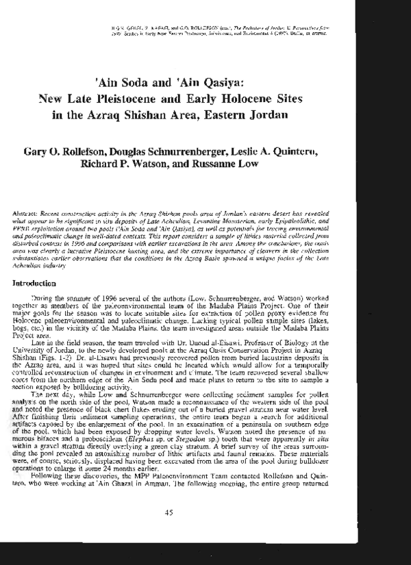 (PDF) The Prehistory of Jordan, II: Perspectives from 1997