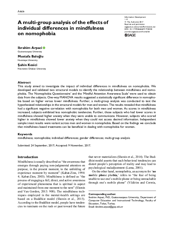 Image showcasing (PDF) A multi-group analysis of the effects of individual differences ...