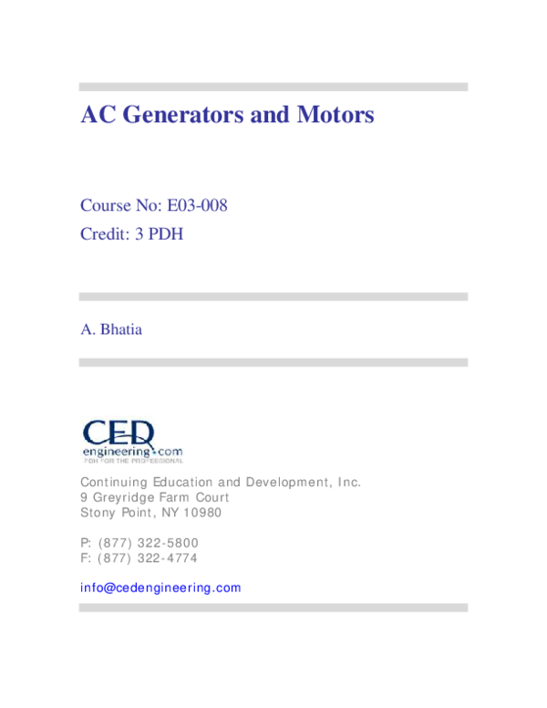 (PDF) AC Generators and Motors